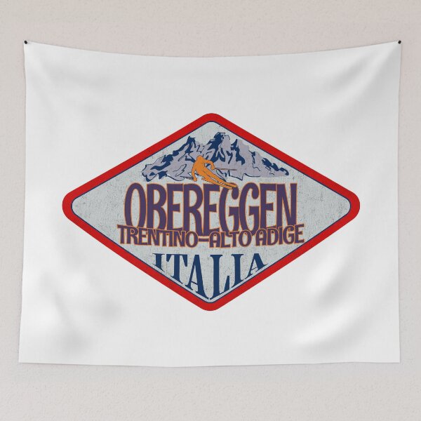 Item preview, Obereggen, Trentino-Alto Adige, Bolzano, Italy, Italia, Vintage skiing badge design designed and sold by Wanderful-roads.