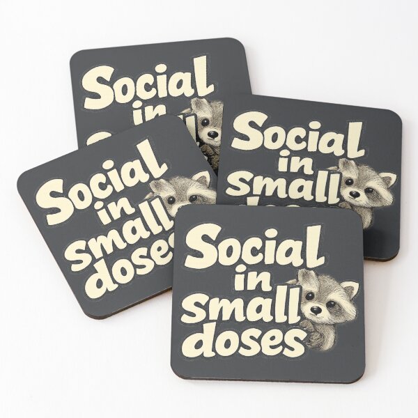 Item preview, Social in Small Doses Raccoon designed and sold by ChirpInc.