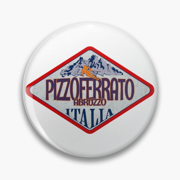 Item preview, Pizzoferrato, Abruzzo, Chieti, Italy, Italia, Vintage skiing badge design designed and sold by Wanderful-roads.