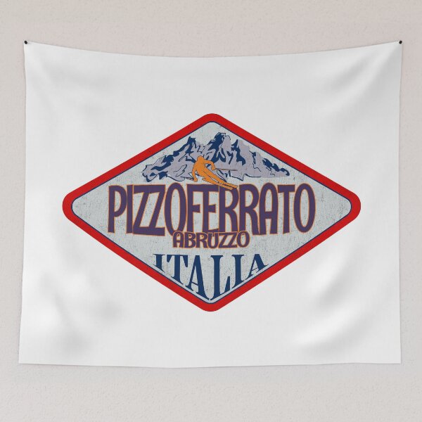 Item preview, Pizzoferrato, Abruzzo, Chieti, Italy, Italia, Vintage skiing badge design designed and sold by Wanderful-roads.