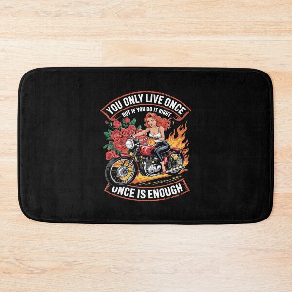Item preview, Only Live Once Do Right Once Enough Motorcycle Biker  designed and sold by AquaKiev.