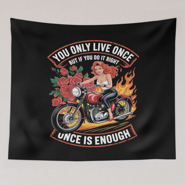 Item preview, Only Live Once Do Right Once Enough Motorcycle Biker  designed and sold by AquaKiev.