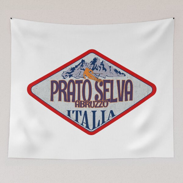 Item preview, Prato Selva, Abruzzo, Teramo, Italy, Italia, Vintage skiing badge design designed and sold by Wanderful-roads.