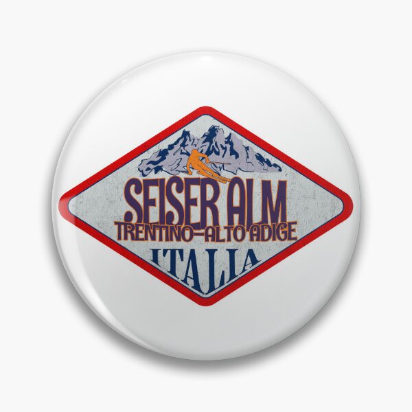 Artikelvorschau, Seiser Alm, Trentino-Südtirol, Bozen, Italien, Italien, Vintage-Skiabzeichen-Design entworfen und verkauft von Wanderful-roads.