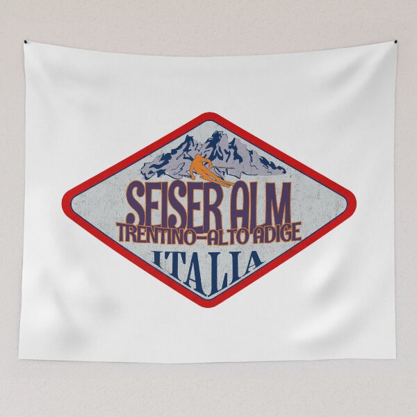 Item preview, Seiser Alm, Trentino-Alto Adige, Bolzano, Italy, Italia, Vintage skiing badge design designed and sold by Wanderful-roads.