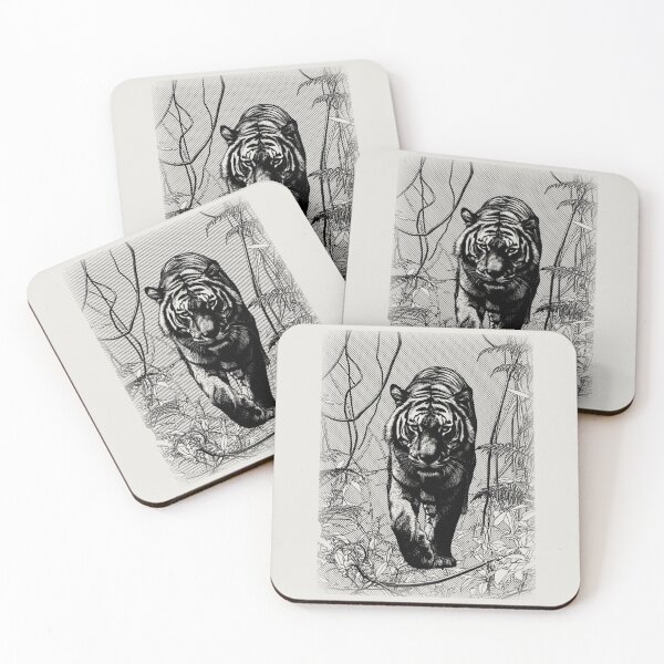 Item preview, Tiger Jungle Vintage Wildlife Engraving designed and sold by RPrintPulse.