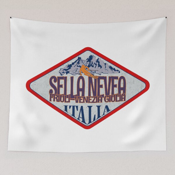 Item preview, Sella Nevea, Friuli-Venezia Giulia, Udine, Italy, Italia, Vintage skiing badge design designed and sold by Wanderful-roads.