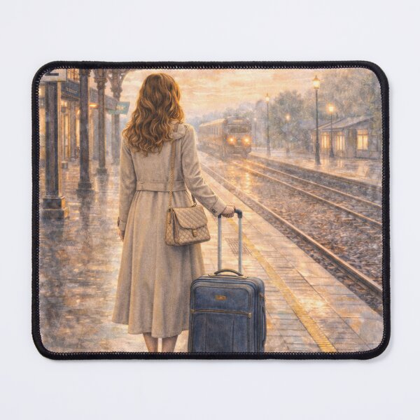 Item preview, Next Chapter – Train Station Pause at Sunset designed and sold by MIArt Studio.