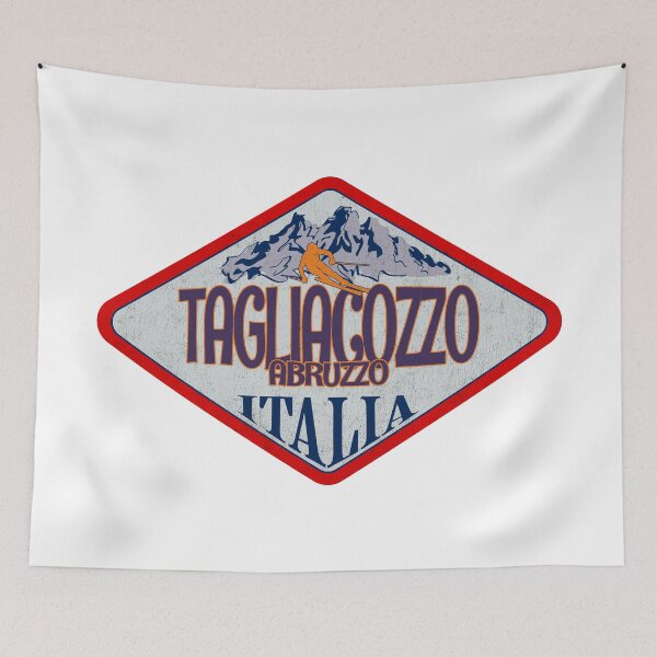 Item preview, Tagliacozzo, Abruzzo, L’Aquila, Italy, Italia, Vintage skiing badge design designed and sold by Wanderful-roads.