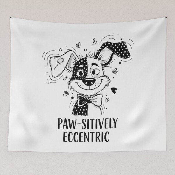 Item preview, Black And White Dog – Quirky Dog Art Illustration designed and sold by Uglyandcute.
