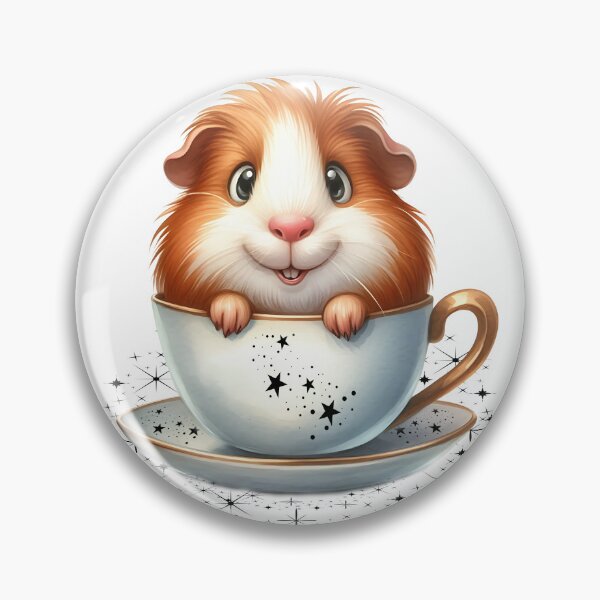 Item preview, Cute cheeky guinea pig in a teacup designed and sold by LoneAngel.