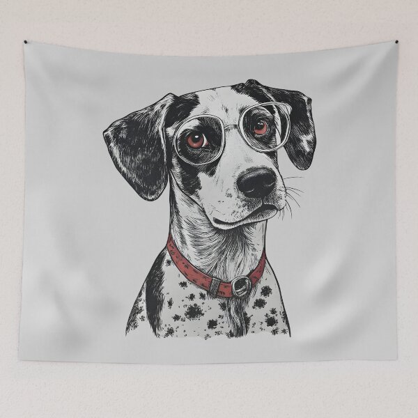 Item preview,  Black And White Dog – Quirky Dog Art Illustration designed and sold by Uglyandcute.