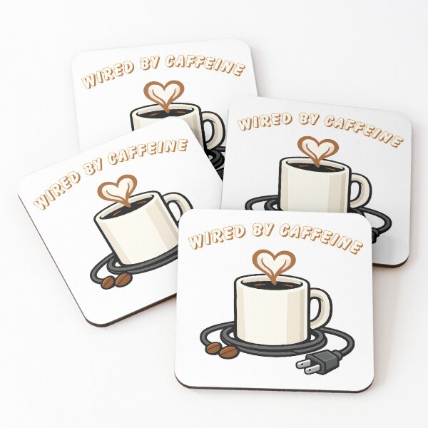 Item preview, Wired by Caffeine Funny Coffee Quote Graphic designed and sold by TAVINECOM.