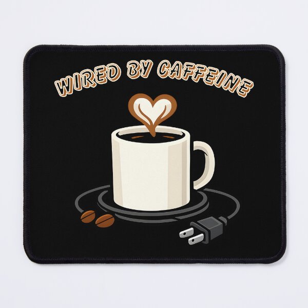 Item preview, Wired by Caffeine Funny Coffee Quote Graphic designed and sold by TAVINECOM.