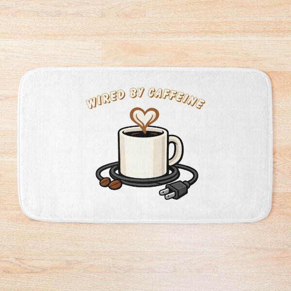 Item preview, Wired by Caffeine Funny Coffee Quote Graphic designed and sold by TAVINECOM.