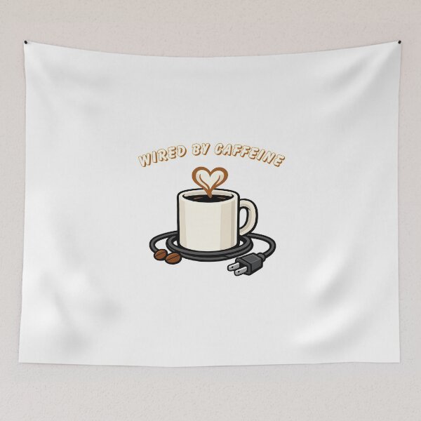 Item preview, Wired by Caffeine Funny Coffee Quote Graphic designed and sold by TAVINECOM.