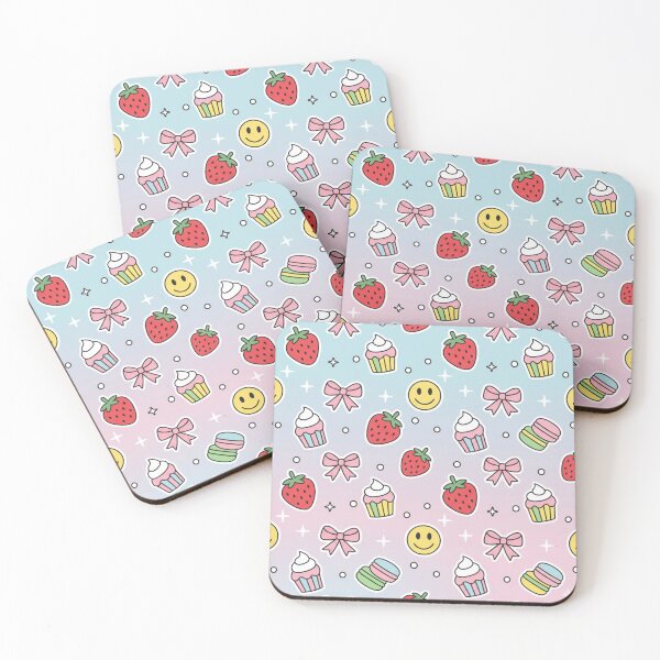 Item preview, Pink Pastel Y2K Aesthetic Smiley Face and Bows Pattern designed and sold by Mizzey Meerkat.