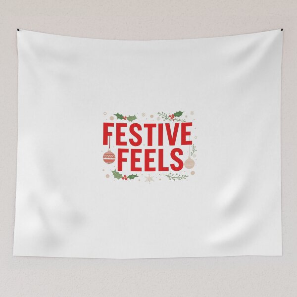 Item preview, Festive Feels Holiday Typography | Cozy Christmas & Winter Vibes Design designed and sold by Graphic Therapist.