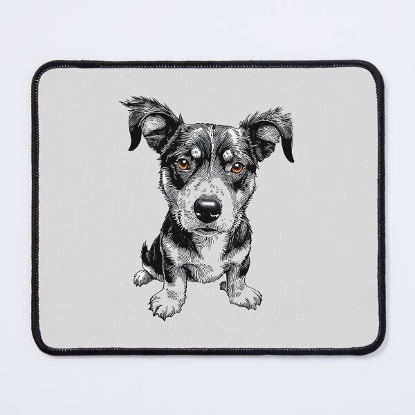 Item preview, Black And White Dog – Quirky Dog Art Illustration designed and sold by Uglyandcute.
