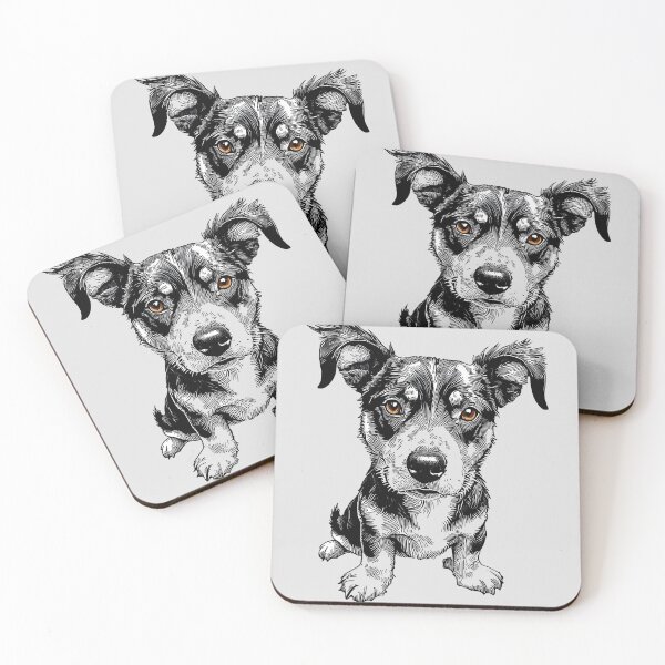 Item preview, Black And White Dog – Quirky Dog Art Illustration designed and sold by Uglyandcute.