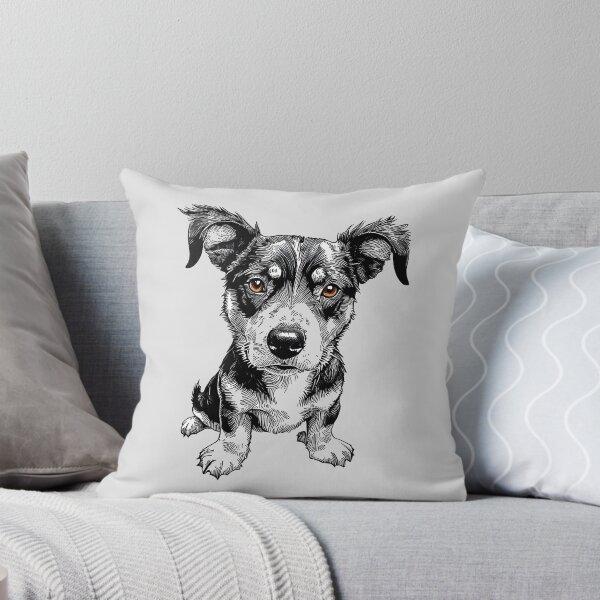 Item preview, Black And White Dog – Quirky Dog Art Illustration designed and sold by Uglyandcute.