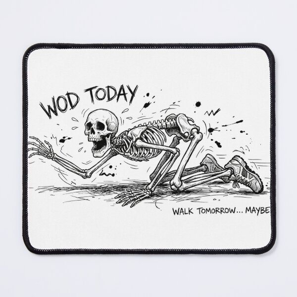 Item preview, Funny Skeleton WOD Today Walk Tomorrow CrossFit Humor Shirt designed and sold by HoruxDesign.