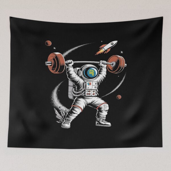 Item preview, Astronaut Space Weightlifting Fitness Gym Workout Men  designed and sold by MarryIsMonth.