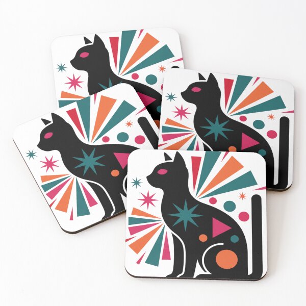 Item preview, Mid Century Modern Cat Atomic Era Retro Aesthetic designed and sold by HappySproutArt.