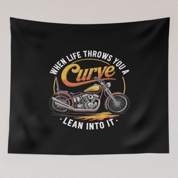 Item preview, When Life throws you A curve lean into it biker  designed and sold by AquaKiev.
