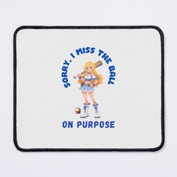 Item preview, Sorry I Miss the Ball On Purpose – Funny Baseball Girl Cartoon Design designed and sold by LoudVictory.