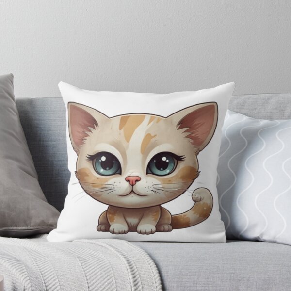 Aperçu de l'œuvre Chat roux Kawaii aux grands yeux – Adorable chaton chibi créée et vendue par MiniPrintMagic.