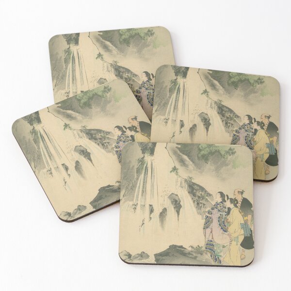 Item preview, Saishoku Kenbi – Kanbaku (Waterfall Viewing) in Edo Period Ukiyo-e designed and sold by Yohei-Studio.