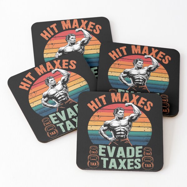 Item preview, Gym Weightlifting Hit Maxes Evade Taxes Workout Meme  designed and sold by CombatTask.