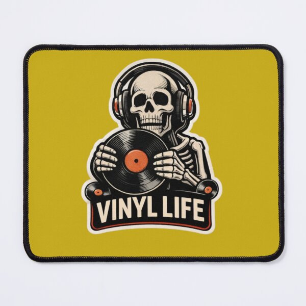 Item preview, Vinyl Life Skeleton DJ Sticker | Retro Vinyl Record Collector Design designed and sold by Next Level Prints.
