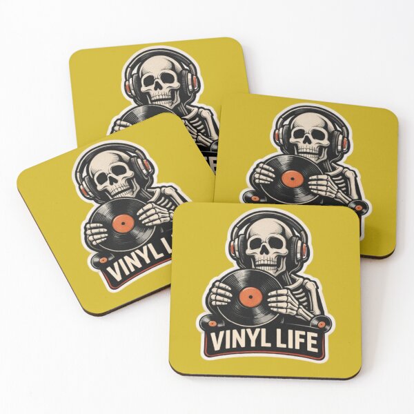 Item preview, Vinyl Life Skeleton DJ Sticker | Retro Vinyl Record Collector Design designed and sold by Next Level Prints.