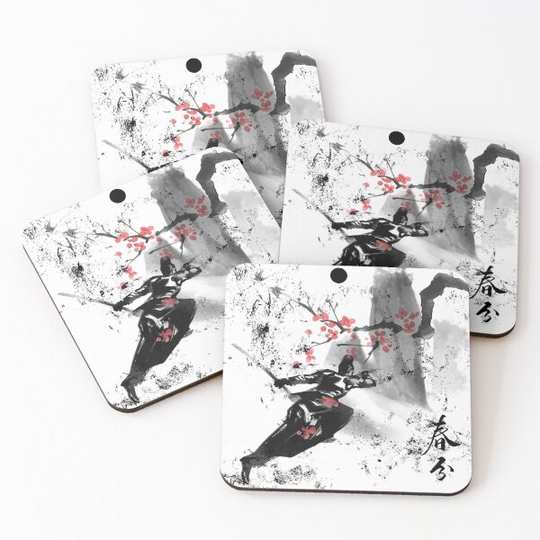 Item preview, Samurai Warrior in Motion - Sumi-e Ink Art designed and sold by Kanniax.