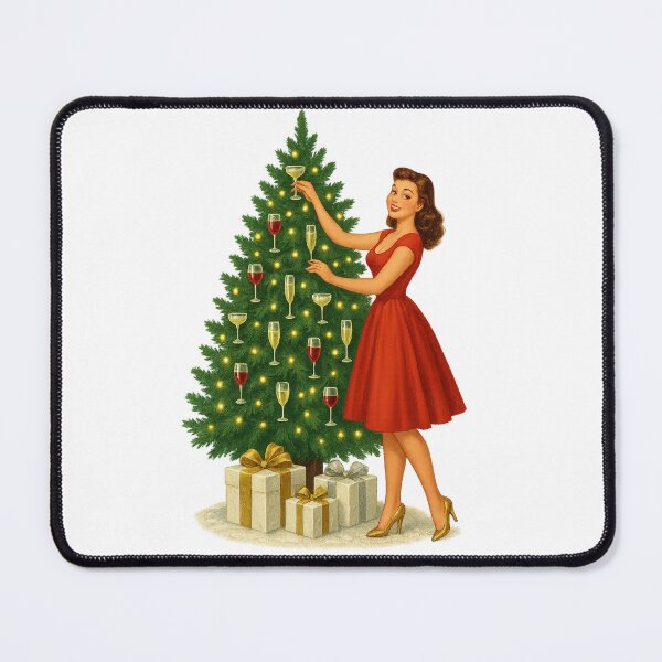 Item preview, Glass wine ornaments christmas tree pin-up girl designed and sold by OuterFuselage.