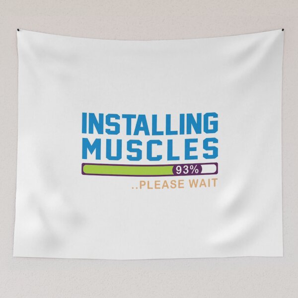 Item preview, Funny Workout, Humorous Gym, Funny Fitness, Installing Muscles, Lift Weight, Exercise Quote designed and sold by DesignDenDo ⭐⭐⭐⭐⭐.
