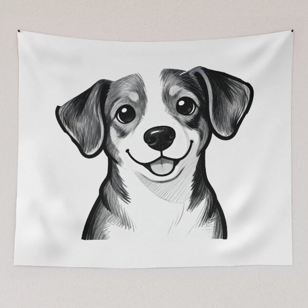 Item preview, Black And White Dog cute drawing designed and sold by Uglyandcute.