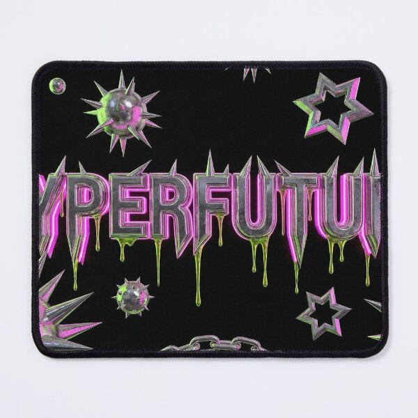 Item preview, Hyperfuture Y2K Acid Chrome 3D Typography with Spikes designed and sold by Vertex Vision Studio.