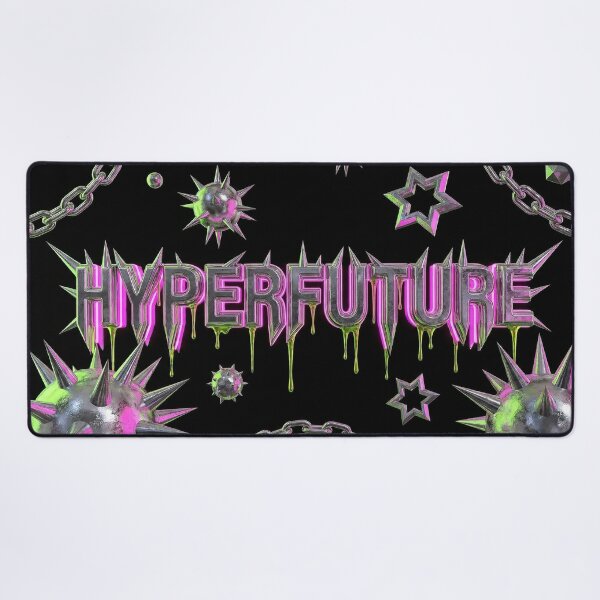 Item preview, Hyperfuture Y2K Acid Chrome 3D Typography with Spikes designed and sold by Vertex Vision Studio.