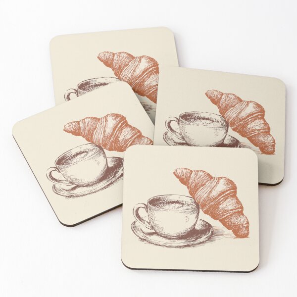 Item preview, Classic Coffee & Croissant Sketch Design designed and sold by DConcept.