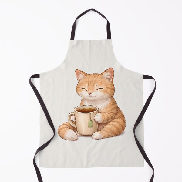 Item preview, Cozy Cat with Tea Mug designed and sold by Ombrya.