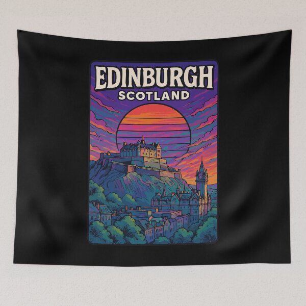 Item preview, Edinburgh Scotland Retrowave Travel designed and sold by TomFrontierArt.