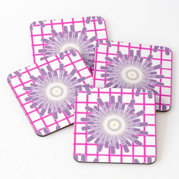 Item preview, Vibrant Purple Starburst Flower & Fuchsia Grid Pattern designed and sold by HopeAndHustle.