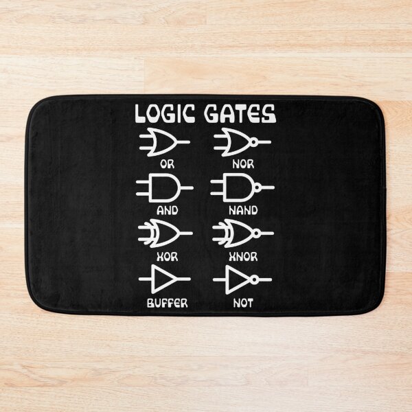Item preview, Nerdy Logic Gates Diagrams Computer Science Teacher White Text designed and sold by MathWare MathClips.