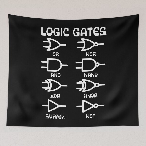 Item preview, Nerdy Logic Gates Diagrams Computer Science Teacher White Text designed and sold by MathWare MathClips.