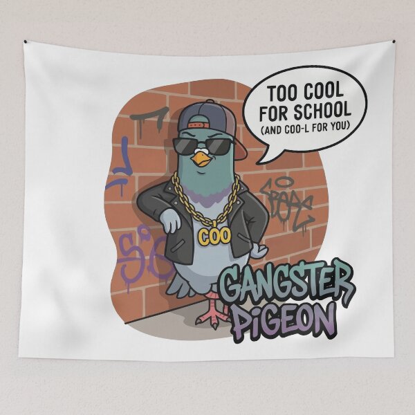 Item preview, Too Cool for School - Funny Gangster Pigeon Pun designed and sold by Petzzz.