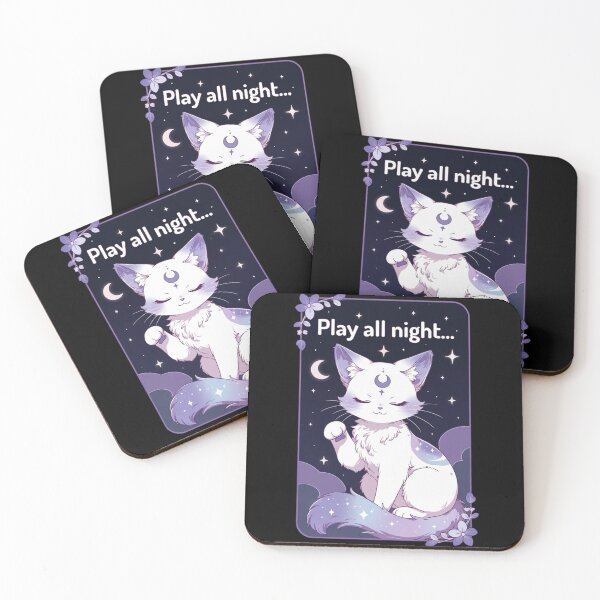 Item preview, Play All Night Celestial Cat Gamer girl-Moon Gamer Cat designed and sold by GrumpySableye.