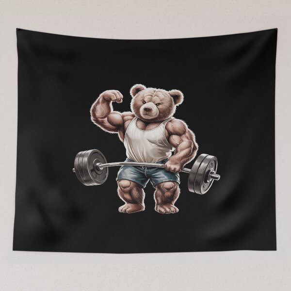 Item preview,  Teddy Bear Lifting Weights Gym Workout Animal  designed and sold by CombatTask.